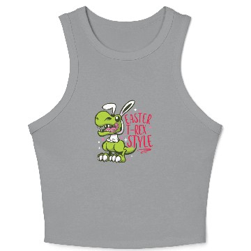 Discover Easter T-rex Dinosaur Easter Funny T-rex Easter Crop Tank Top