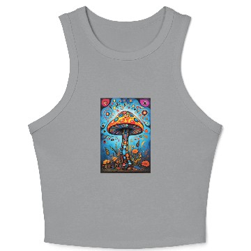 Discover Mushroom forest art Crop Tank Top