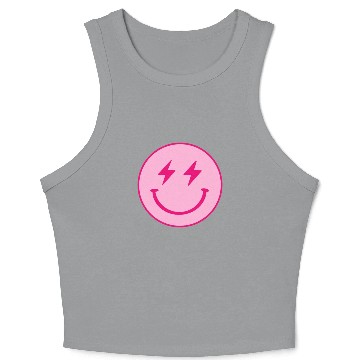 Discover light pink face lightning bolt eyes Crop Tank Top