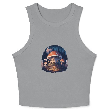 Discover Mushroom house Crop Tank Top