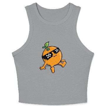 Discover Cool Relaxing Orange Fruit Pixel Sunglasses Face Crop Tank Top