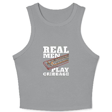 Discover Cribbage Real Men Play Cribbage Loves Board Game Crop Tank Top