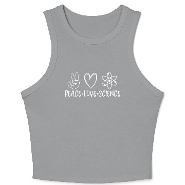 Discover Peace Love Science Design Crop Tank Top