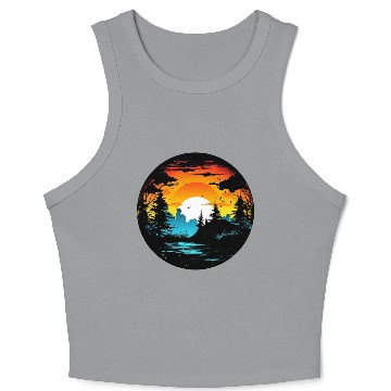 Discover Riverside Twilight in the Forest Crop Tank Top