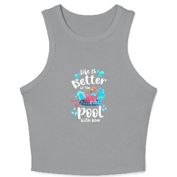 Discover Pool Pool Party Relaxation Cool Crop Tank Top
