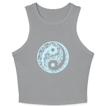 Discover Yin And Yang In A Koru Pattern In A Light Blue Crop Tank Top