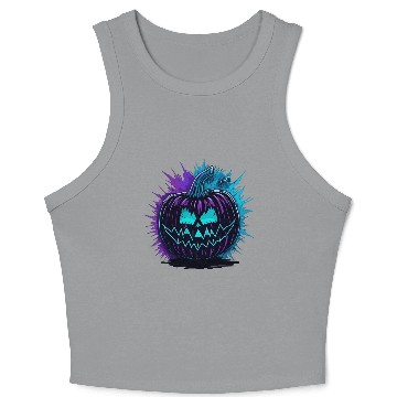 Discover Neon Pumpkin Purple and Teal Crop Tank Top