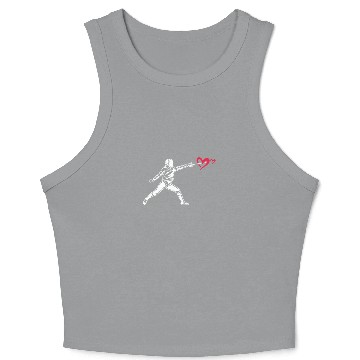 Discover Fencing Fencer Heart Crop Tank Top