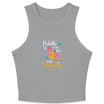 Discover Pool Water Flamingo Crop Tank Top