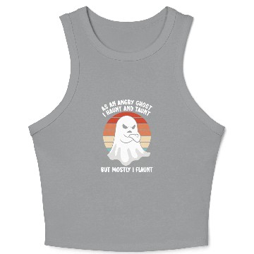 Discover Ghost Hunter Funny Ghost Angry Ghost Halloween Crop Tank Top