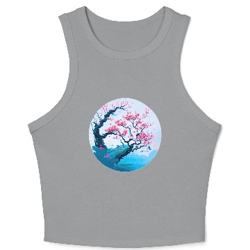 Discover Cherry blossoms tree Crop Tank Top