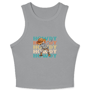 Discover Dabbing Skeleton Dancing Cowboy Boots Hat Crop Tank Top