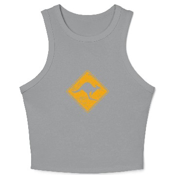 Discover Outback Kangaroo Crossing Road Sign Crop Tank Top
