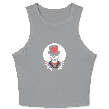 Discover Skeleton Poker Cards Magician Crop Tank Top