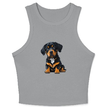 Discover Rottweiler Puppy Dog Crop Tank Top