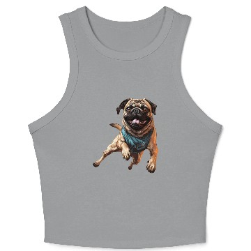 Discover Pug in Motion: Racing, Sprinting, Galloping Crop Tank Top