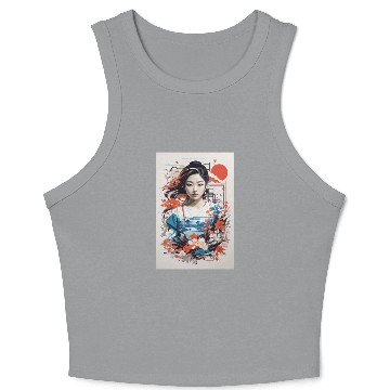 Discover Unisex Japanese sticker designs Crop Tank Top