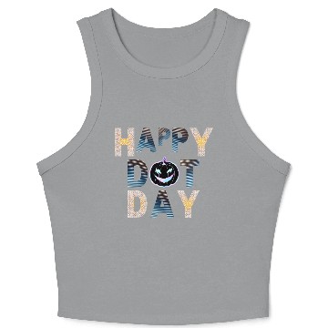 Discover Happy dot day pumpkin polka dot Crop Tank Top