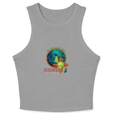 Discover Roswell Aviation New Mexico Alien UFO Crop Tank Top