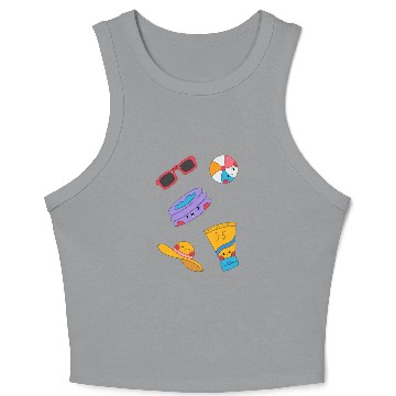 Discover Cute Summer Pool Party Sticker Pack Crop Tank Top