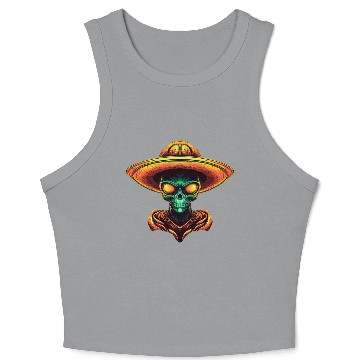 Discover Mexican alien with sombrero Crop Tank Top