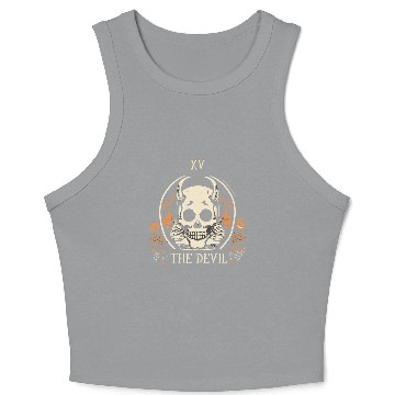 Discover The Devil Tarot Skeleton Halloween Style Crop Tank Top