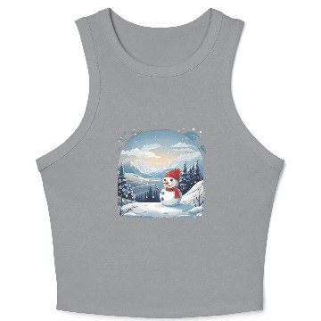 Discover snowman Crop Tank Top