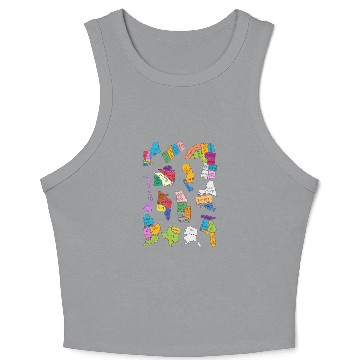 Discover 50 Cute US States Sticker Pack Crop Tank Top