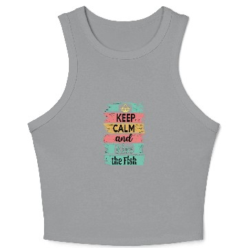 Discover Keep Calm and Kiss the Fish Crop Tank Top