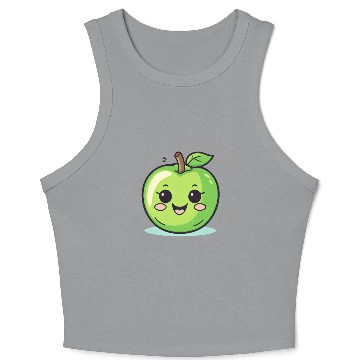 Discover Apple Cute Fruit Green Smiling Lovers Foodie Crop Tank Top