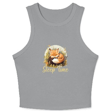 Discover Sleeping Fox Sleepyhead Napping Sleep Fox Lover Crop Tank Top