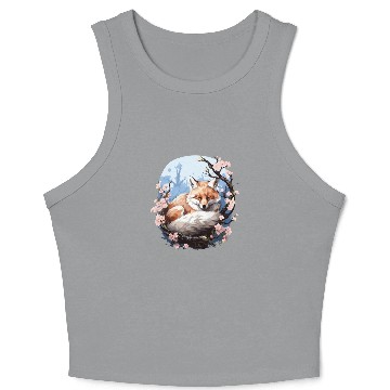 Discover Sleeping Fox Sleepyhead Napping Sleep Fox Lover Crop Tank Top