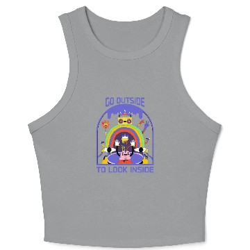 Discover Psychedelic Dreamscape: A Trippy Cartoon Adventure Crop Tank Top