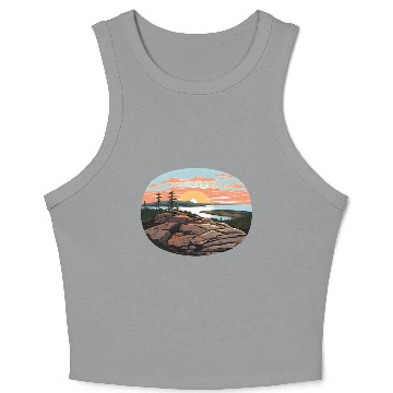 Discover Cadillac Mountain Sunrise Crop Tank Top