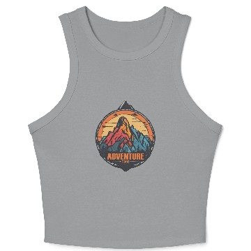 Discover Adventure / Mountains / Old School / Retro Crop Tank Top