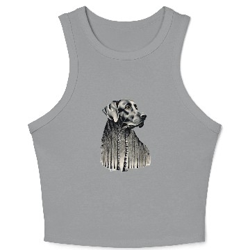 Discover Funny black labrador charcoal drawing Crop Tank Top