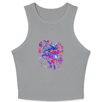Discover Retro Night Howler Crop Tank Top
