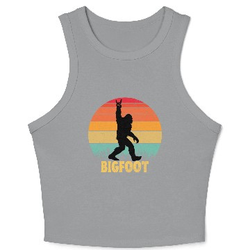 Discover Funny Bigfoot Rock Roll retro Crop Tank Top