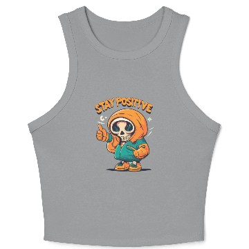 Discover Stay Positive Designs Crop Tank Top