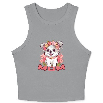 Discover DOG MOM FLORAL Crop Tank Top