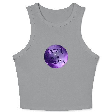 Discover Galaxy Space Cat Funny Cat Lover Crop Tank Top