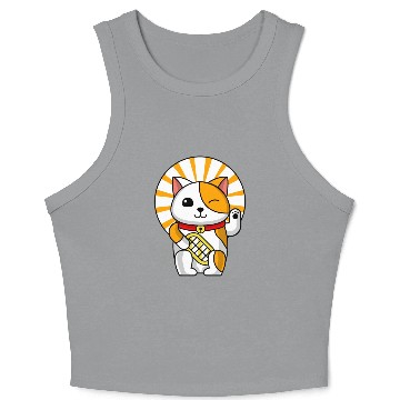 Discover Blinking Cat Funny Cat Lover Crop Tank Top