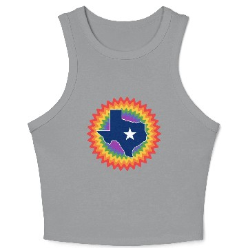 Discover Texas Map Design for proud LGBT+ Texans Crop Tank Top