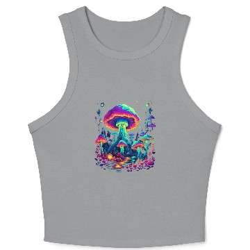 Discover Trippy Mushroom Forest Crop Tank Top