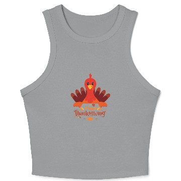 Discover happy Thanksgiving Crop Tank Top