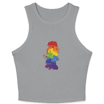 Discover Rainbow Flag Pride Lgbtq Cute Chameleon Stack Crop Tank Top