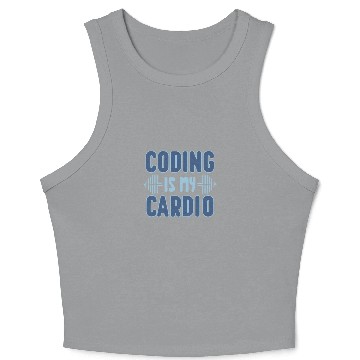 Discover Coding Is My Cardio | Programmer Fitness Fun Crop Tank Top