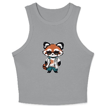 Discover Red Panda Cub With Glasses Crop Tank Top