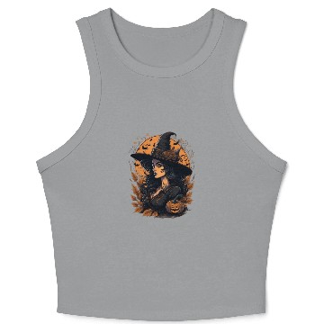 Discover hallowen witch design 27 Crop Tank Top