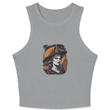 Discover hallowen witch design 30 Crop Tank Top